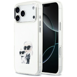 Karl Lagerfeld IML Aquarelle Karl &amp; Choupette &amp; Logo MagSafe Case for iPhone 17 Pro Max - White