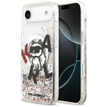 Karl Lagerfeld Liquid Glitter Choupette Logo MagSafe iPhone Air Case – Transparent
