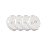 SBS Track My Circle locator compatible with Apple Find My set of 4 - white