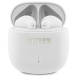 Guess GUTWSJ14ESGH TWS Bluetooth-Kopfhörer + Dockingstation weiß/weiß Gedrucktes klassisches Logo