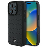 Mercedes MB Waves Leather iPhone 16 Pro Case - Black