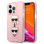 Karl Lagerfeld KLHCP13LKCTUGLP iPhone 13 Pro / 13 6,1" różowy/pink hardcase Glitter Karl's & Choupette