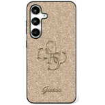 Guess Fixed Glitter Big 4G Metal Logo Hülle für Samsung Galaxy S25 Plus gold