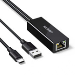 Karta sieciowa Ugreen USB-C do RJ45 10/100 Mb/s - czarna