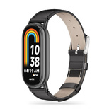 Tech-Protect Leatherfit-Armband für Xiaomi Smart Band 8 / 8 NFC – Schwarz