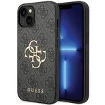 Guess 4G Big Metal Logo Hülle für iPhone 15 – Grau