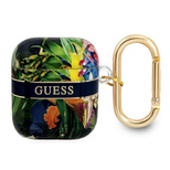 Guess GUA2HHFLB AirPods decken die blau/blaue Flower Strap Collection ab