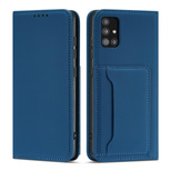 Magnet Card Case etui do Xiaomi Redmi Note 11 Pro pokrowiec portfel na karty kartę podstawka niebieski