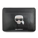 Karl Lagerfeld Ikonik Karl&#39;s Head Tasche für einen 16-Zoll-Laptop – Schwarz