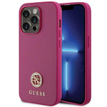 Guess GUHCP15XPS4DGPP iPhone 15 Pro Max 6.7&quot; pink/pink hardcase Strass Metal Logo