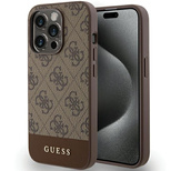 Etui Guess 4G Stripe Collection na iPhone 15 Pro Max - brązowe