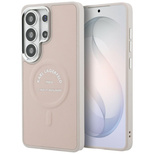 Karl Lagerfeld Embossed Ring RSG Logo MagSafe Case for Samsung Galaxy S26 Ultra - Pink