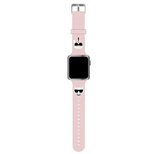 Karl Lagerfeld Pasek KLAWLSLCKP Apple Watch 42/44/45mm różowy/pink strap Silicone Karl & Choupette Heads