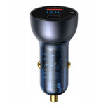 Baseus Particular 65W USB-A USB-C QC PPS Car Charger with Digital Display - Dark Gray