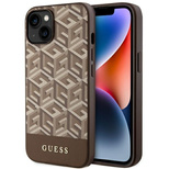 Guess GCube Stripes MagSafe case for iPhone 14 - brown