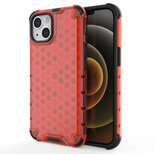 Honeycomb Handyhülle Schutzhülle mit TPU Rahmen für iPhone 13 rot