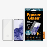 PanzerGlass E2E Microfracture antibakterielles Glas für Samsung Galaxy S21 Ultra – mit schwarzem Rahmen