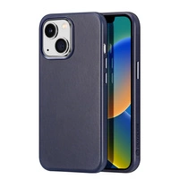 Dux Ducis Naples etui iPhone 14 Plus magnetyczny skórzany pokrowiec MagSafe niebieskie