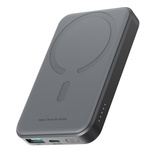 Powerbank Joyroom JR-W020 Mini 5000mAh USB-A USB-C indukcyjny 20W - czarny + kabel USB-C / USB-C