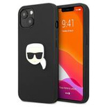 Karl Lagerfeld Leather Ikonik Karl&#39;s Head Metal Case for iPhone 13 mini - Black