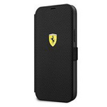 Ferrari FESPEFLBKP12LBK iPhone 12 Pro Max 6.7&quot; schwarz/schwarzes Buch On Track Perforated