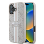 Guess 4G Printed Stripes MagSafe-Hülle für iPhone 16 Plus – Rosa