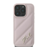 Karl Lagerfeld Quilted Signature Hülle für iPhone 16 – Rosa