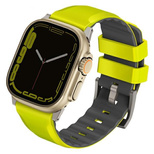 Uniq Linus Airosoft Silikonarmband für Apple Watch 1/2/3/4/5/6/7/8/SE/SE2/Ultra 42/44/45/49 mm – Limette