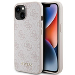 Guess 4G Metal Gold Logo iPhone 15 Plus Hülle - Rosa