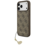 Etui Guess 4G Charms Collection MagSafe na iPhone 17 Pro Max - brązowe