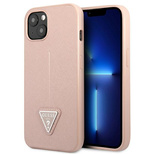 Etui Guess Saffiano Triangle Logo na iPhone 13 mini - różowe