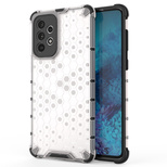 Honeycomb case armored cover with a gel frame for Samsung Galaxy A73 transparent