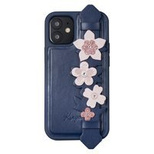 Kingxbar Sweet Series żelowe etui ozdobione oryginalnymi Kryształami Swarovskiego z podstawką iPhone 12 mini niebieski