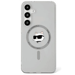 Karl Lagerfeld Button Choupette Head Printed Logo MagSafe Samsung Galaxy S25 Plus case black