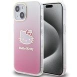 Hello Kitty IML Gradient Electrop Kitty Head Hülle für iPhone 15 – Rosa