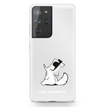 Etui Karl Lagerfeld Choupette Fun na Samsung Galaxy S21 Ultra - przezroczyste