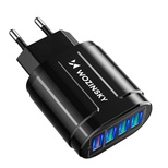 Wozinsky WWCUAB 48W 4x USB-A QC Wandladegerät - Schwarz