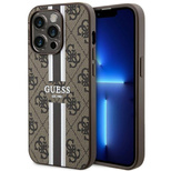 Guess GUHMP14LP4RPSW iPhone 14 Pro 6.1" brown/brown hardcase 4G Printed Stripes MagSafe