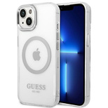 Guess GUHMP14MHTRMS iPhone 14 Plus 6.7&quot; silver/silver hard case Metal Outline Magsafe