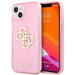 Guess GUHCP13SPCUGL4GPI iPhone 13 mini 5.4&quot; pink/pink hard case Glitter 4G Big Logo