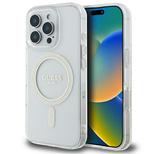 Guess IML Glitter Circle MagSafe Case für iPhone 16 Pro Max - Transparent