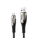 Joyroom Sharp Series S-M411 USB-A/Micro-USB-3A-Kabel 1,2 m mit Ladeanzeige – Schwarz