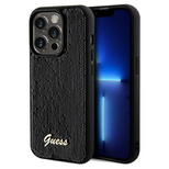 Guess Pailletten Script Metallhülle für iPhone 14 Pro Max – Schwarz