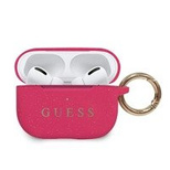 Etui Guess Silicone Glitter na AirPods Pro - różowo-brokatowe