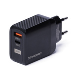 Wozinsky USB-Ladegerät mit 2 Anschlüssen (USB, USB C) 20 W schwarz