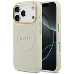 Guess Peony Hot Stamp MagSafe Case for iPhone 17 Pro - Beige