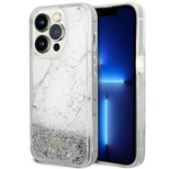 Guess GUHCP14XLCSGSGH iPhone 14 Pro Max 6,7" weiß/weißes Hardcase Liquid Glitter Marble