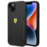 Ferrari FEHCP14MRBUK iPhone 14 Plus 6,7&quot; schwarz/schwarz Hartschalenetui Seiten mit Lederprägung