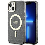 Guess GUHMP14MHCMCGK iPhone 14 Plus 6.7" black/black hardcase Glitter Gold MagSafe