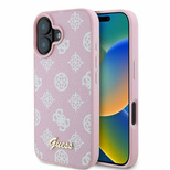 Guess Peony Script MagSafe iPhone 16 Case - Pink